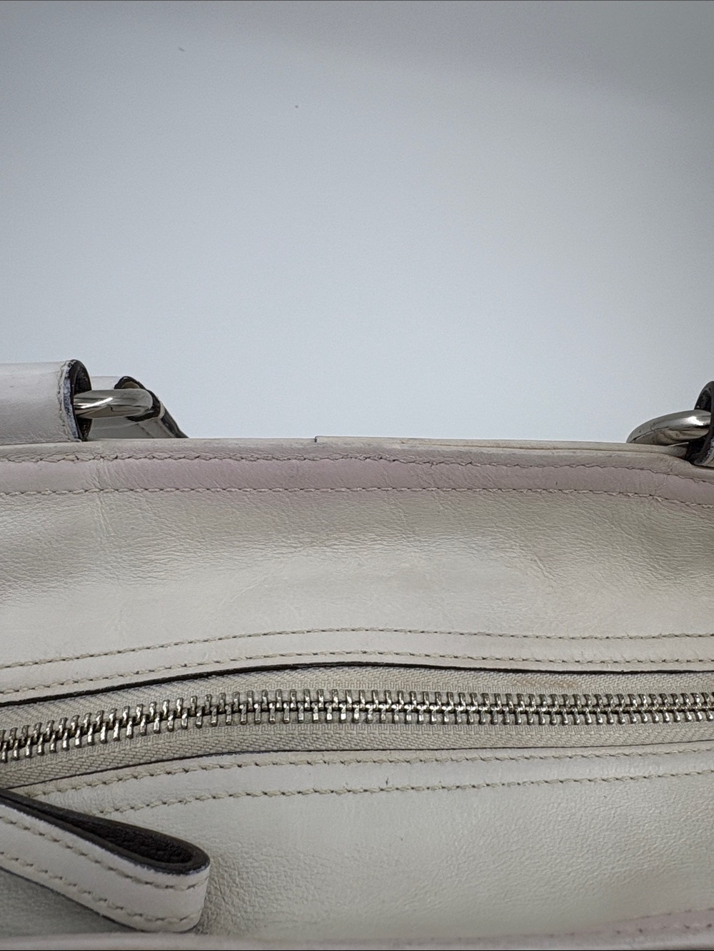 Coach Cream Leather Dual-Pocket Shoulder Bag with Silver Hardware - Picture 11 of 11